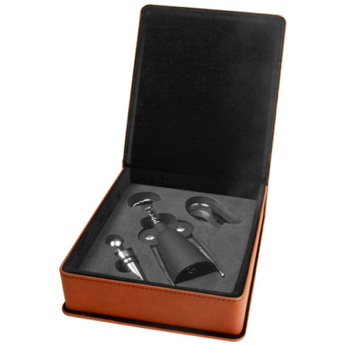Rawhide Leatherette 3-Piece Wine Tool Set