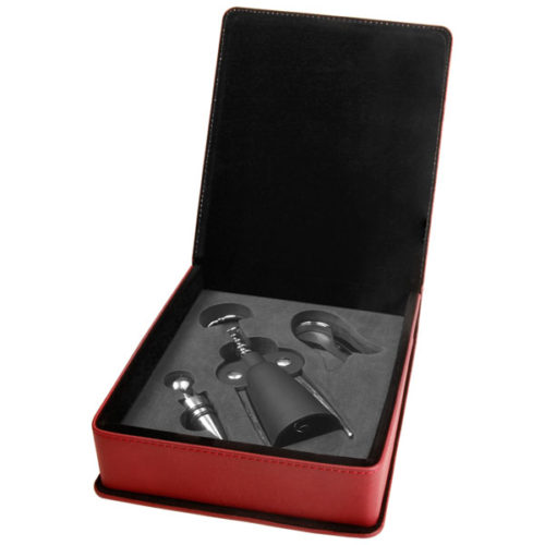 Rose Leatherette 3-Piece Wine Tool Set
