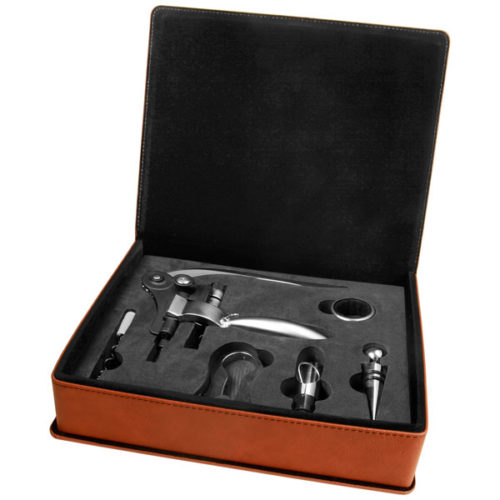 Rawhide Leatherette 5-Piece Wine Tool Set