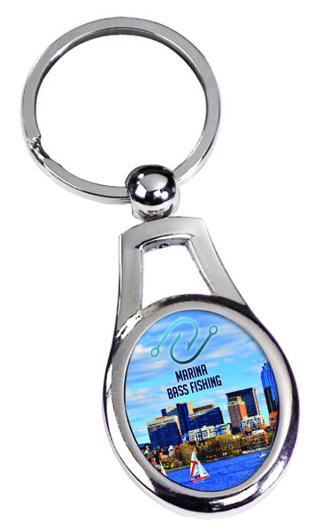 Oval Keychain with White Insert