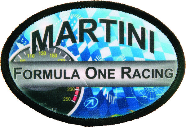 Oval Patch with Black Stitched Border